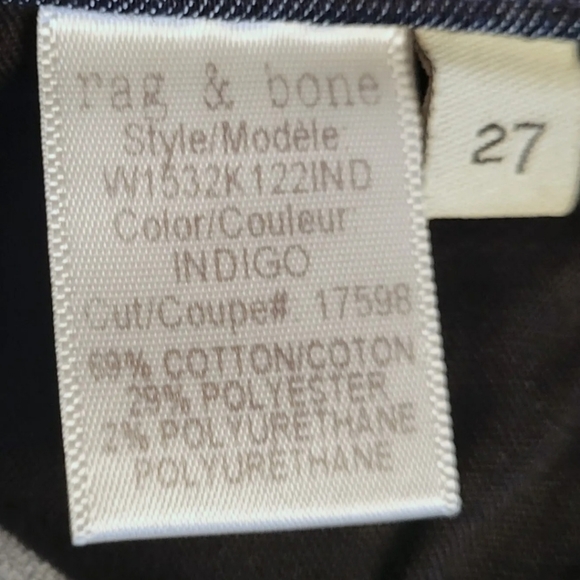 Like New Rag & Bone High Rise Skinny 27 Jeans Flattering Style 17598 - Picture 3 of 5